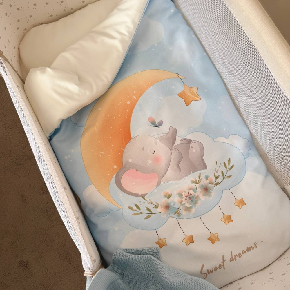 Detská posteľná súprava MiniNest Sweet Dream zo saténu – Sloník