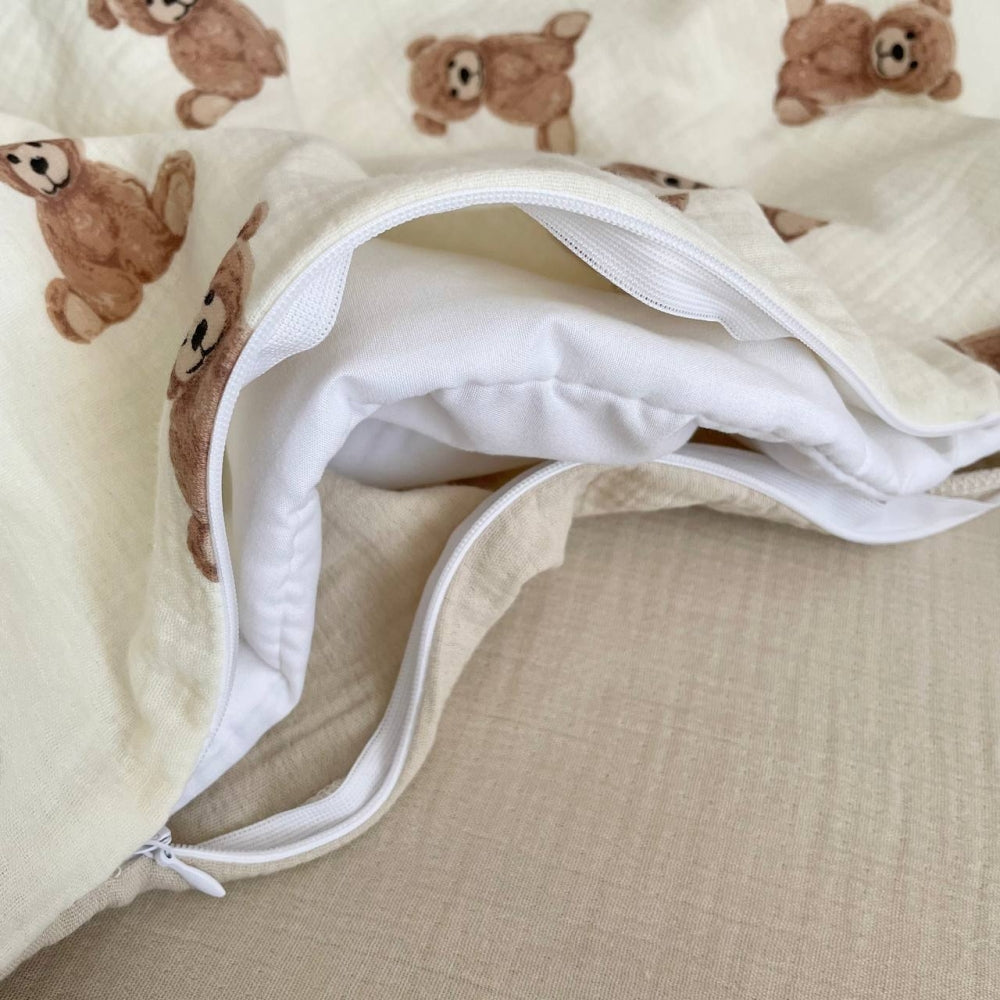 Posteľná súprava do postieľky Teddy – na mliečnom