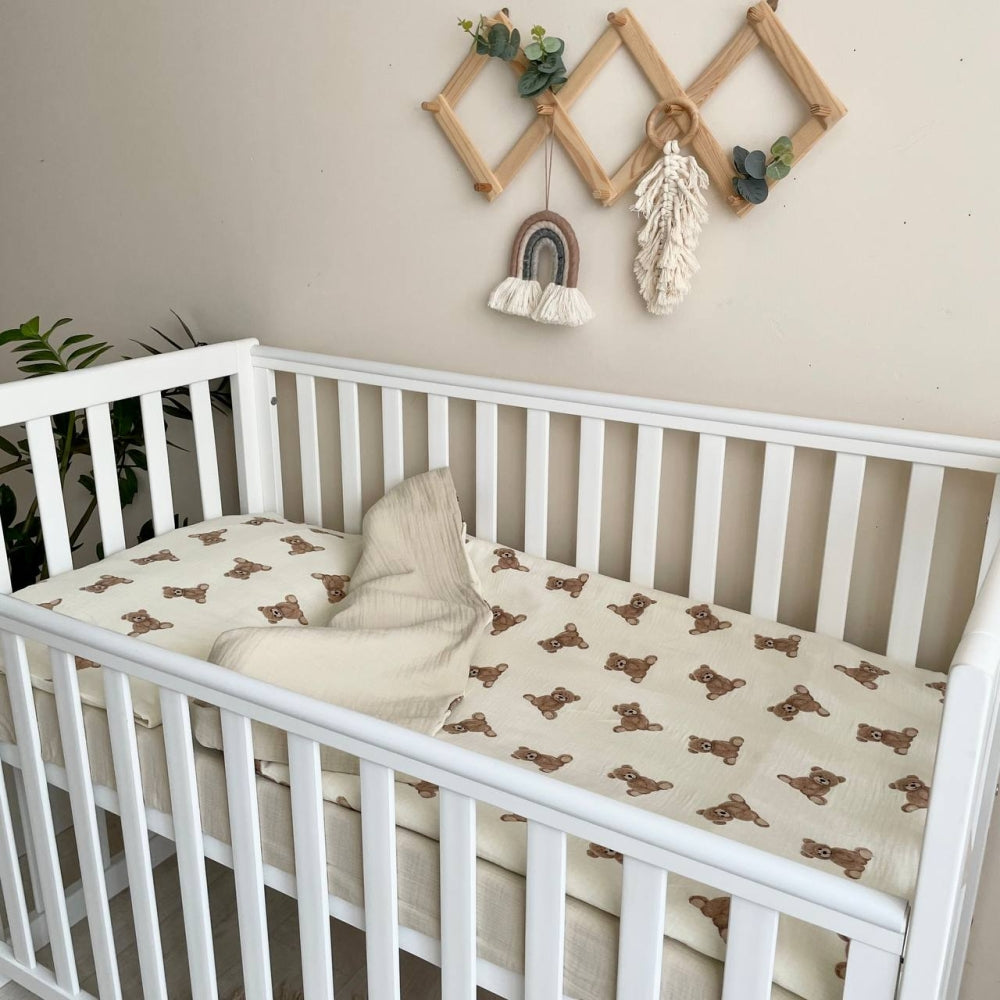 Posteľná súprava do postieľky Teddy – na mliečnom