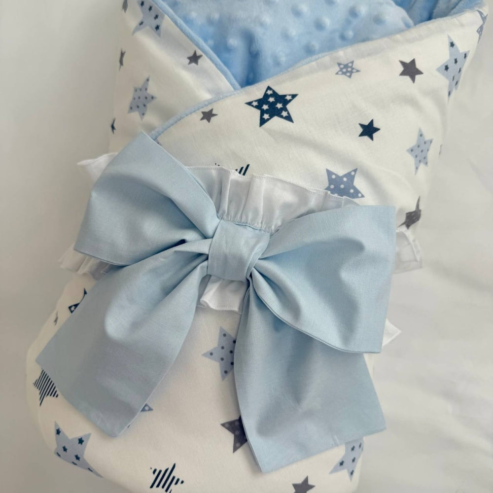 Detská deka 2v1 Minky Stars sivo-modrá