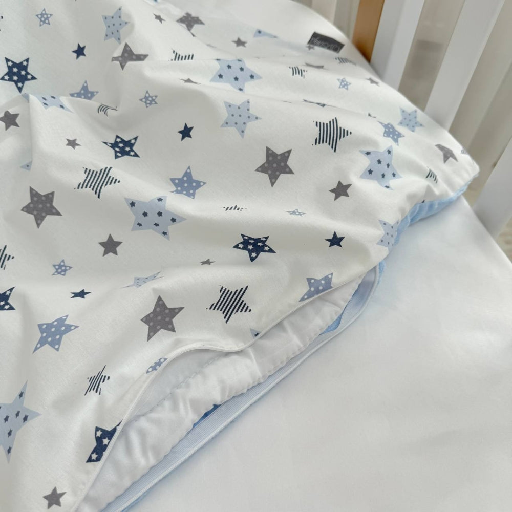 Detská deka 2v1 Minky Stars sivo-modrá