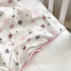 Detská deka 2v1 Minky Stars sivo-ružová