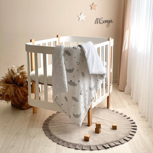 Detská deka 2v1 Minky Stars – Sivé obláčiky