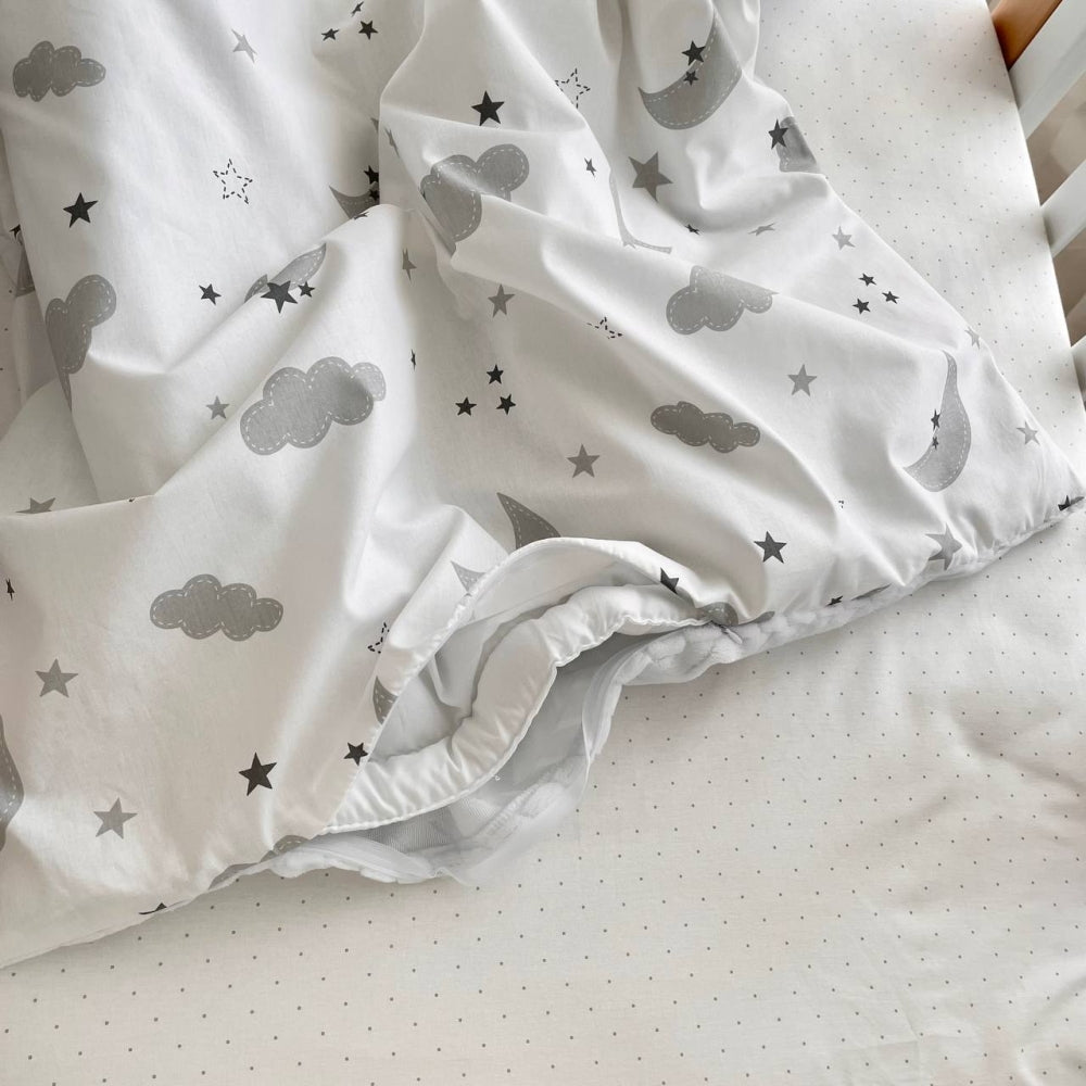 Detská deka 2v1 Minky Stars – Sivé obláčiky