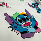 Detská popelínová posteľná bielizeň pre bábätko – Stitch ružová