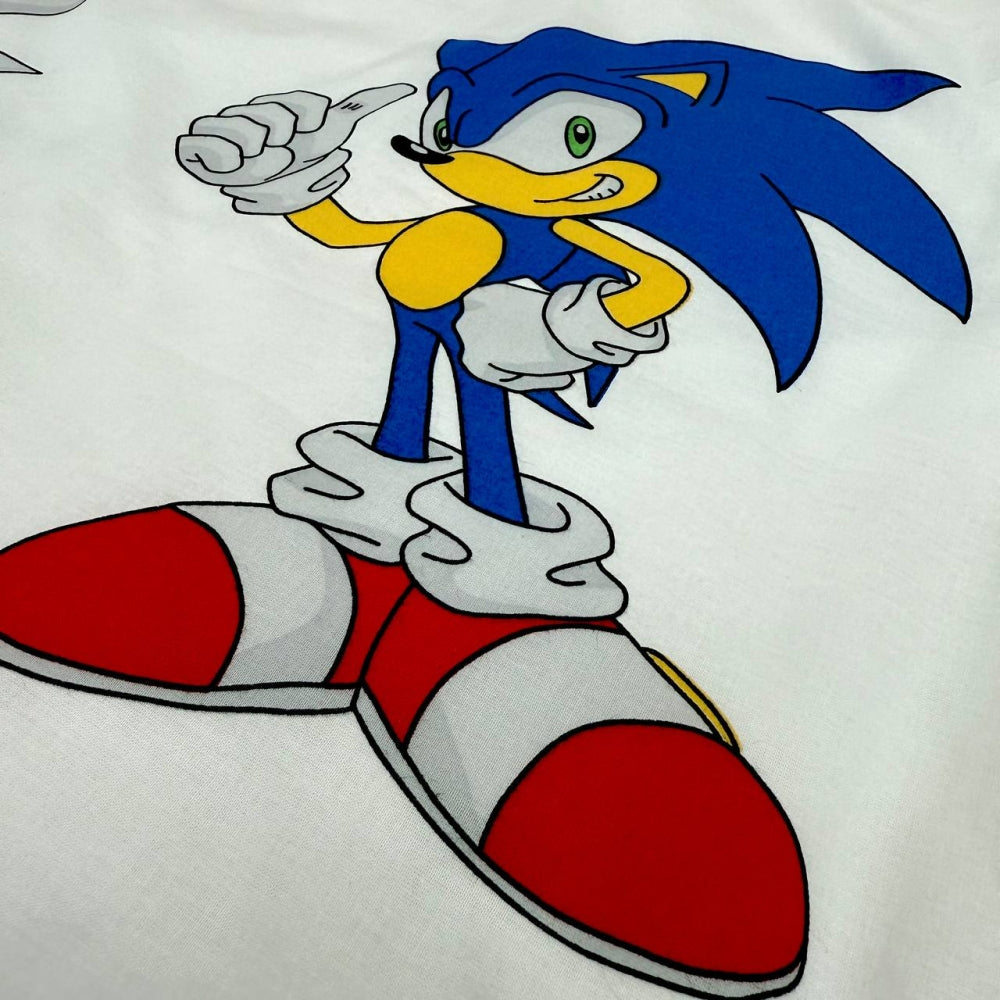 Detská popelínová posteľná bielizeň pre bábätko – Sonic žltá