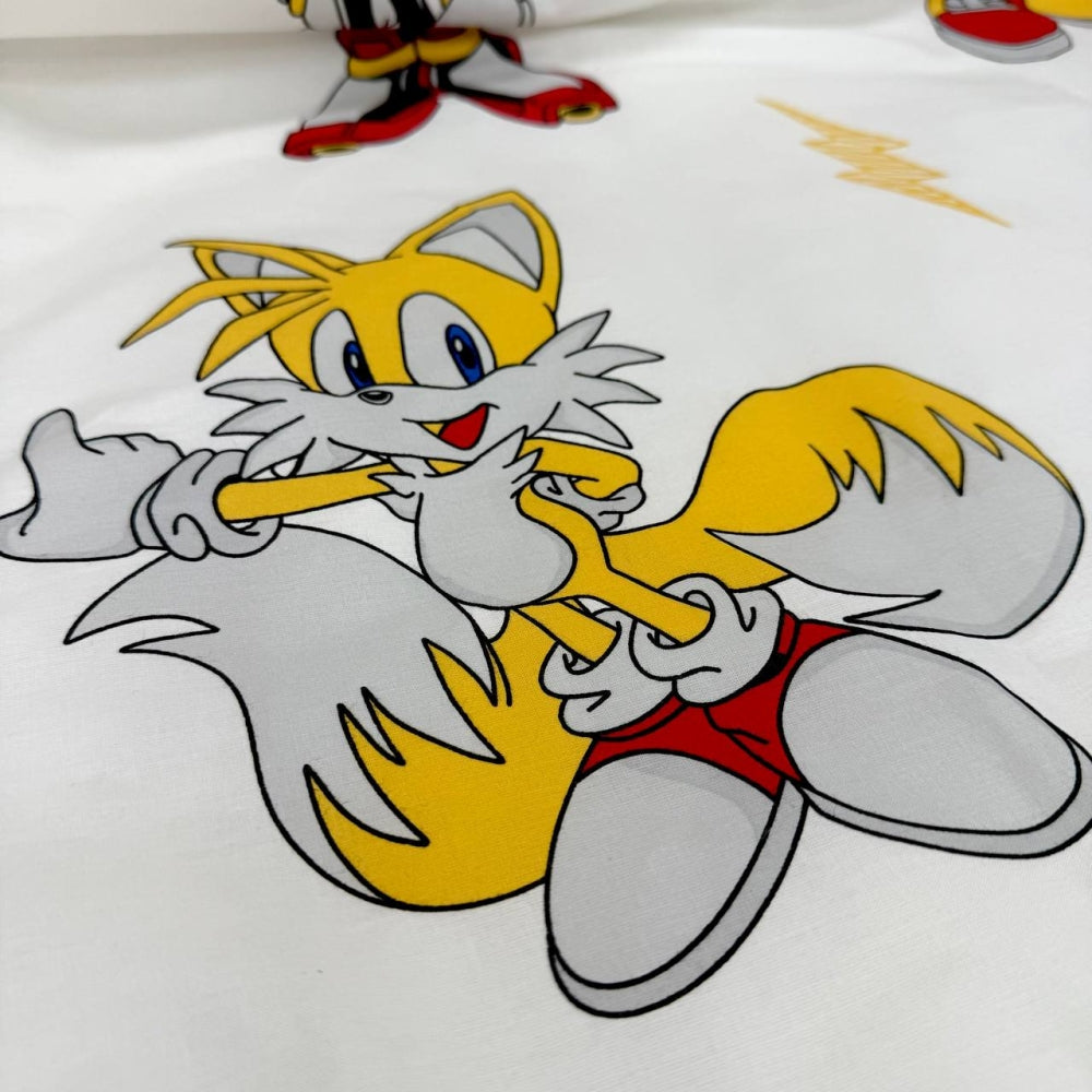 Detská popelínová posteľná bielizeň pre bábätko – Sonic žltá