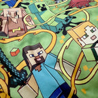 Detská popelínová posteľná bielizeň pre bábätko – Minecraft horčicová