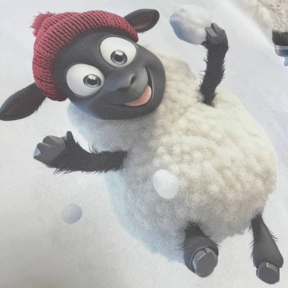 Detská popelínová posteľná bielizeň pre bábätko – Vianočné ovečky žltá kocka