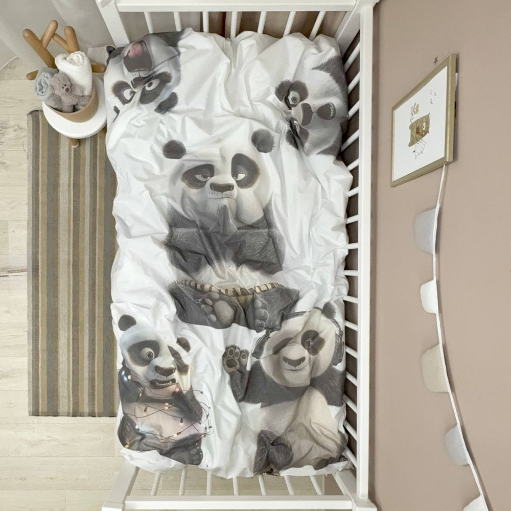 Detská popelínová posteľná bielizeň Panda