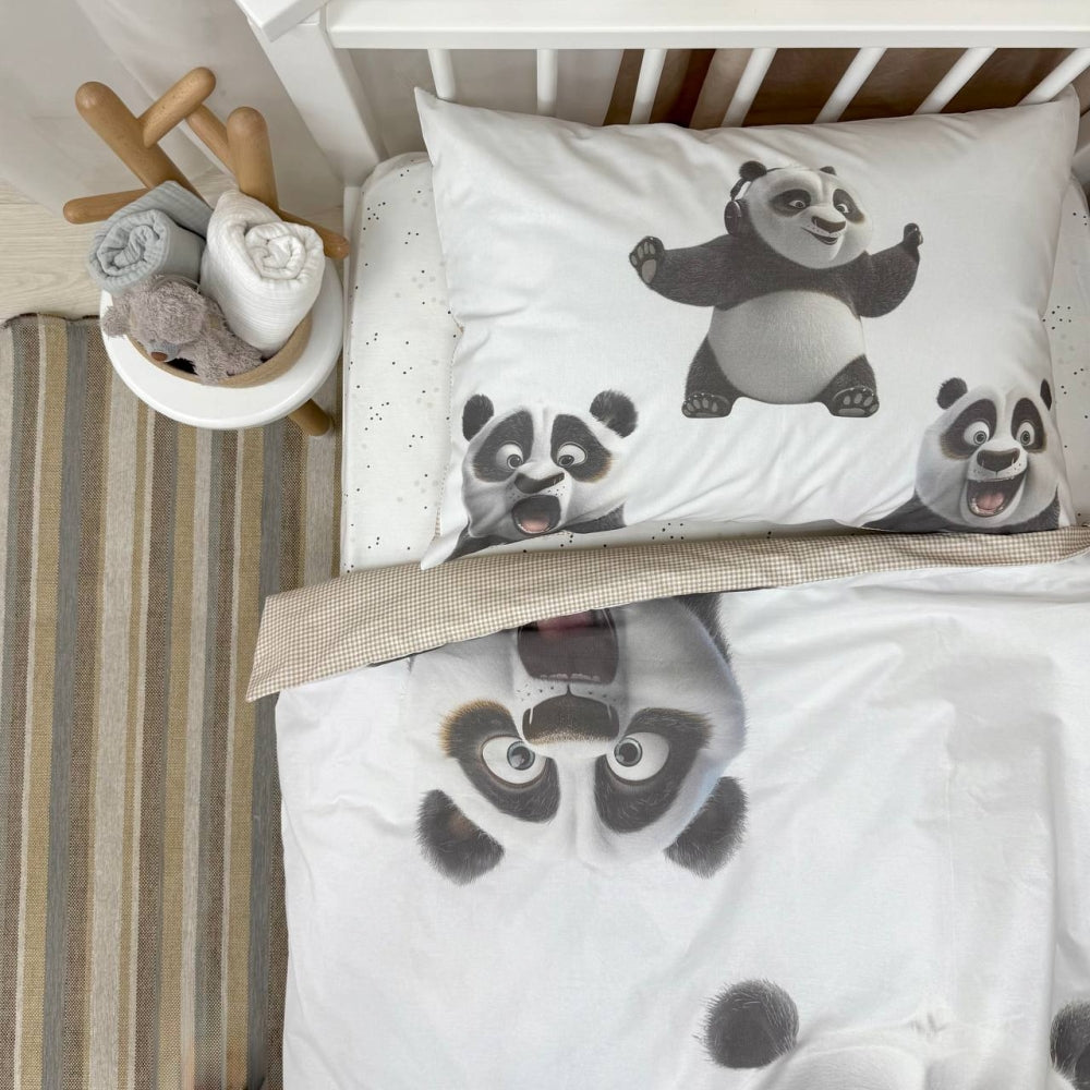 Detská popelínová posteľná bielizeň Panda