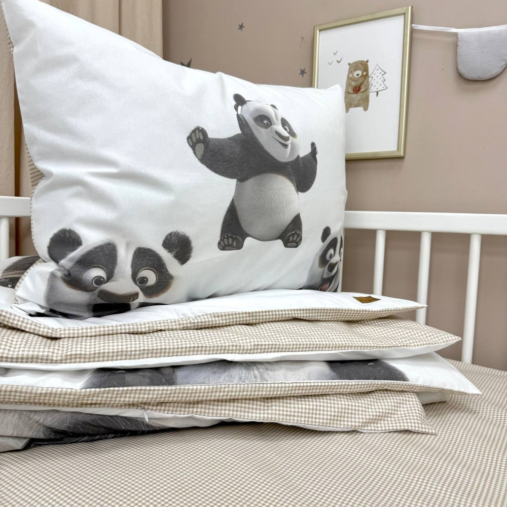 Detská popelínová posteľná bielizeň Panda