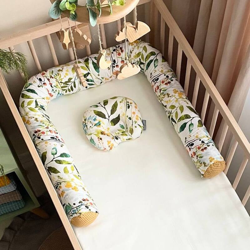 Valcový mantinel do postieľky Nordic Boho – horčicový