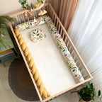 Valcový mantinel do postieľky Nordic Boho – horčicový