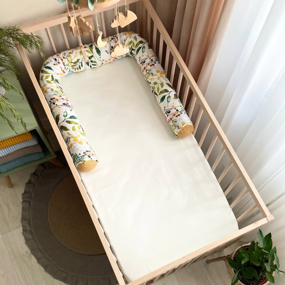 Valcový mantinel do postieľky Nordic Boho – horčicový