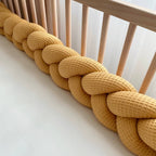 Vaflový pletený mantinel do postieľky 120 cm – horčicový