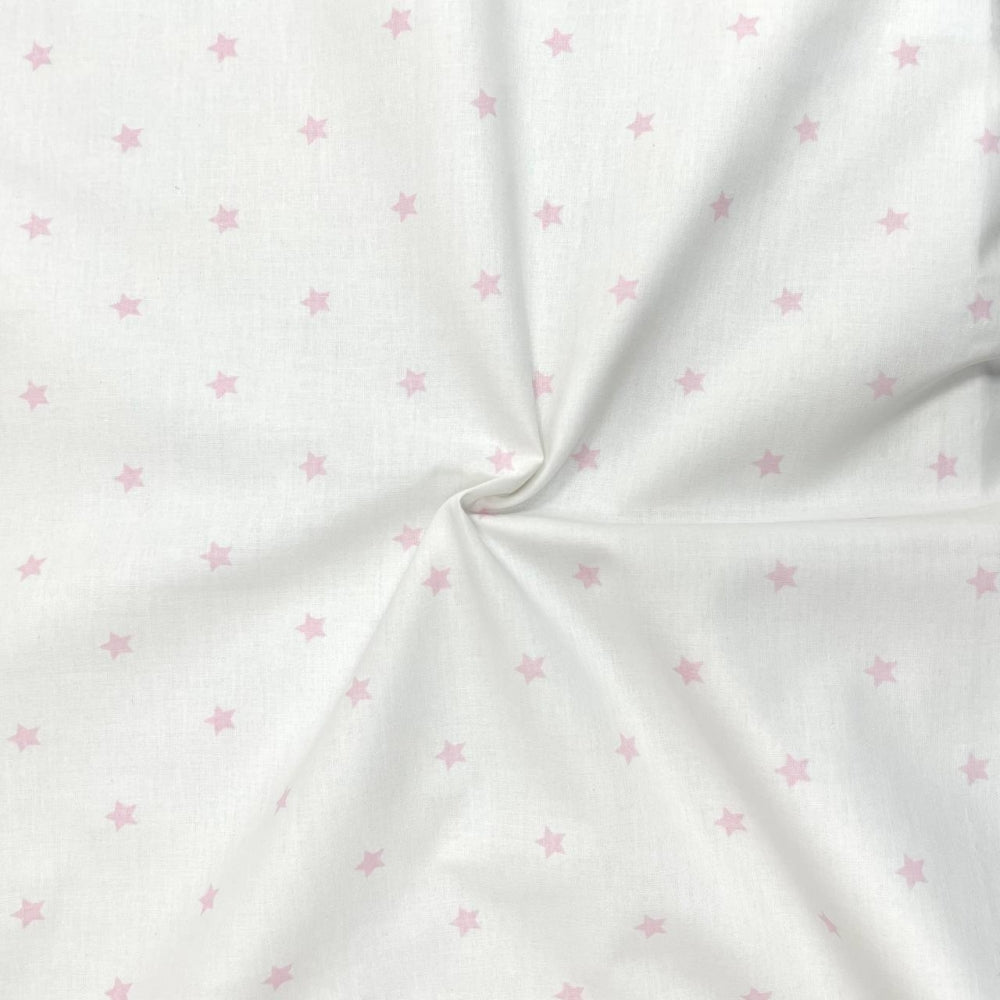 Nepremokavá podložka pre bábätko 50 × 80 cm hviezdičky rozptýlené ružové na bielej