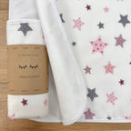 Nepremokavá flanelová podložka 50 × 80 cm Stars ružová