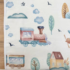 Nepremokavá flanelová podložka 50 × 80 cm vláčik