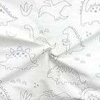Nepremokavá podložka popelín/membrána 45 × 75 cm Dino na bielej
