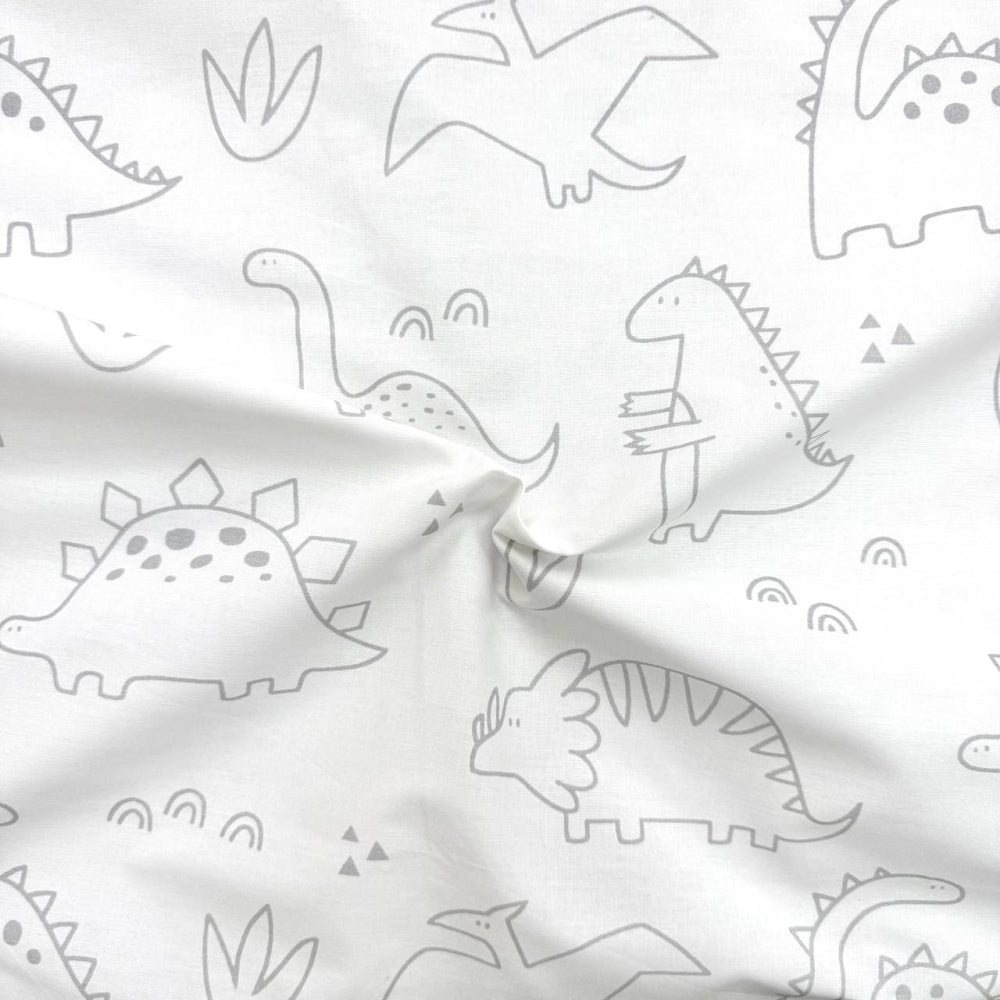 Nepremokavá podložka popelín/membrána 45 × 75 cm Dino na bielej