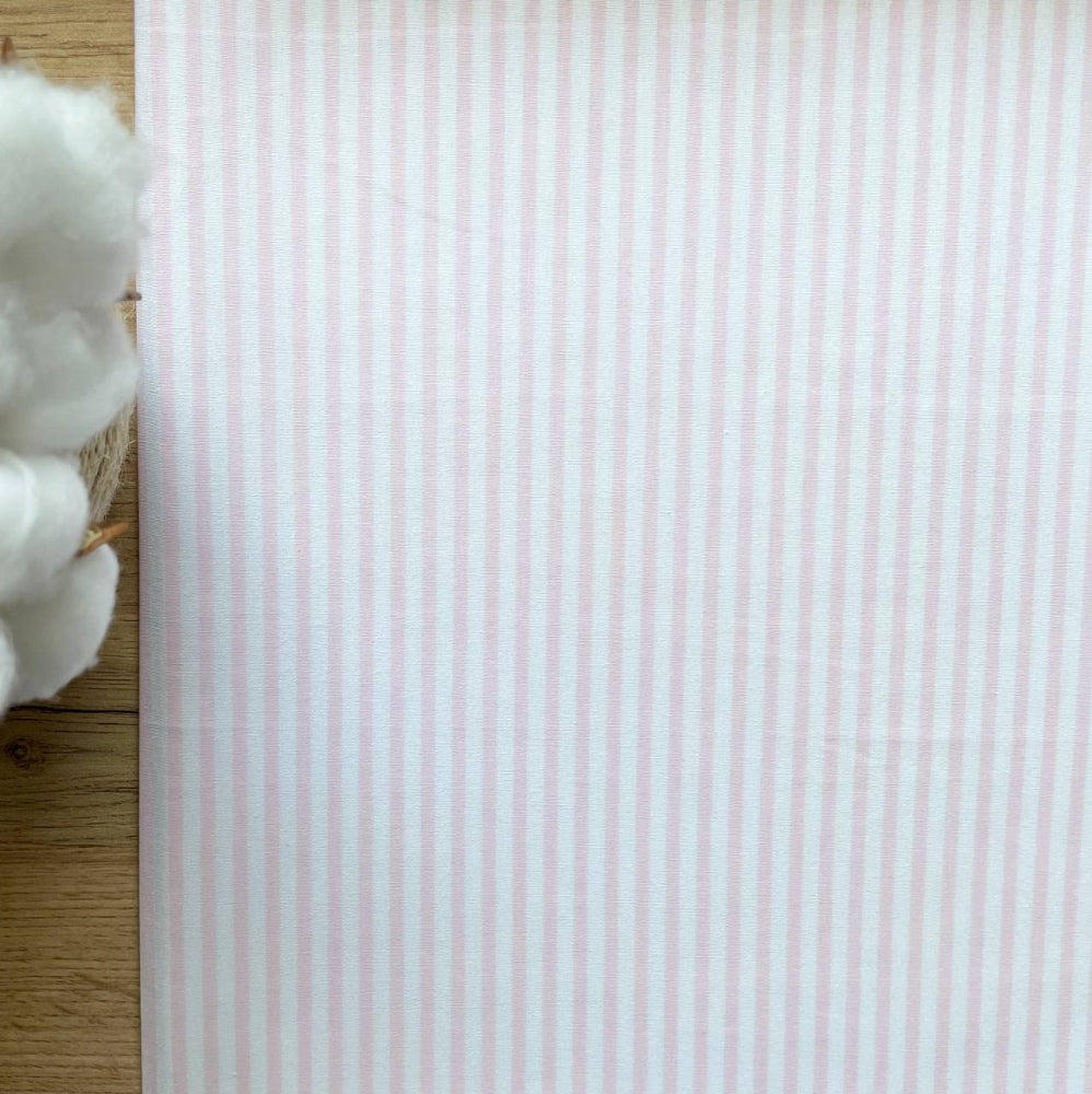 Nepremokavá podložka popelín/membrána 45 × 75 cm prúžok ružová