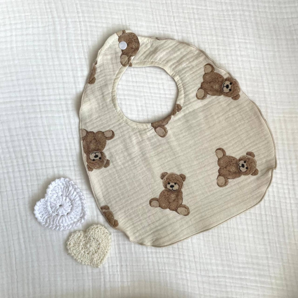 Mušelínový podbradník Zátka – Teddy na mliečnom béžový