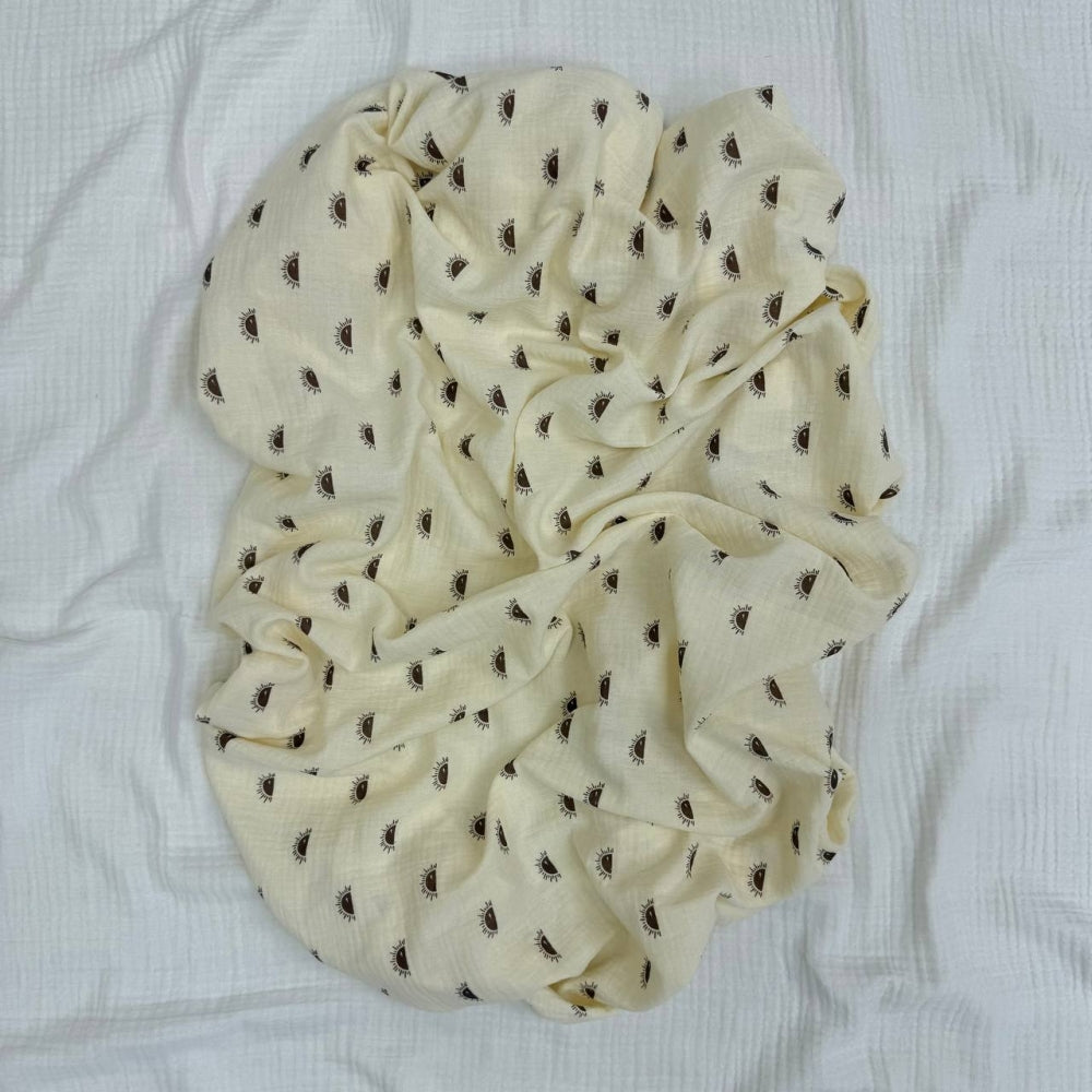 Veľká mušelínová plienka slniečko na ivory, 95 × 135 cm