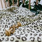 Veľká mušelínová plienka hnedý leopard, 95 × 135 cm