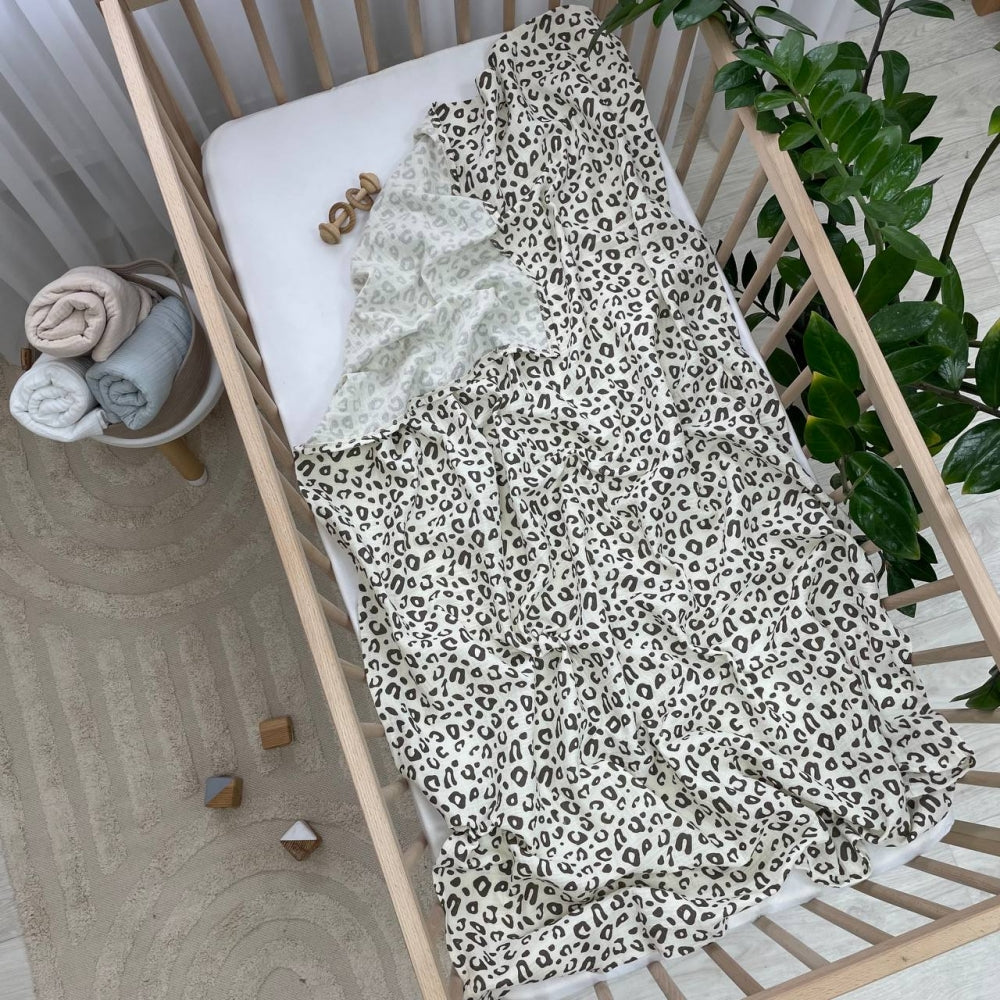 Veľká mušelínová plienka hnedý leopard, 95 × 135 cm