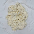Veľká mušelínová plienka Hnedé bodky na ivory, 95 × 135 cm