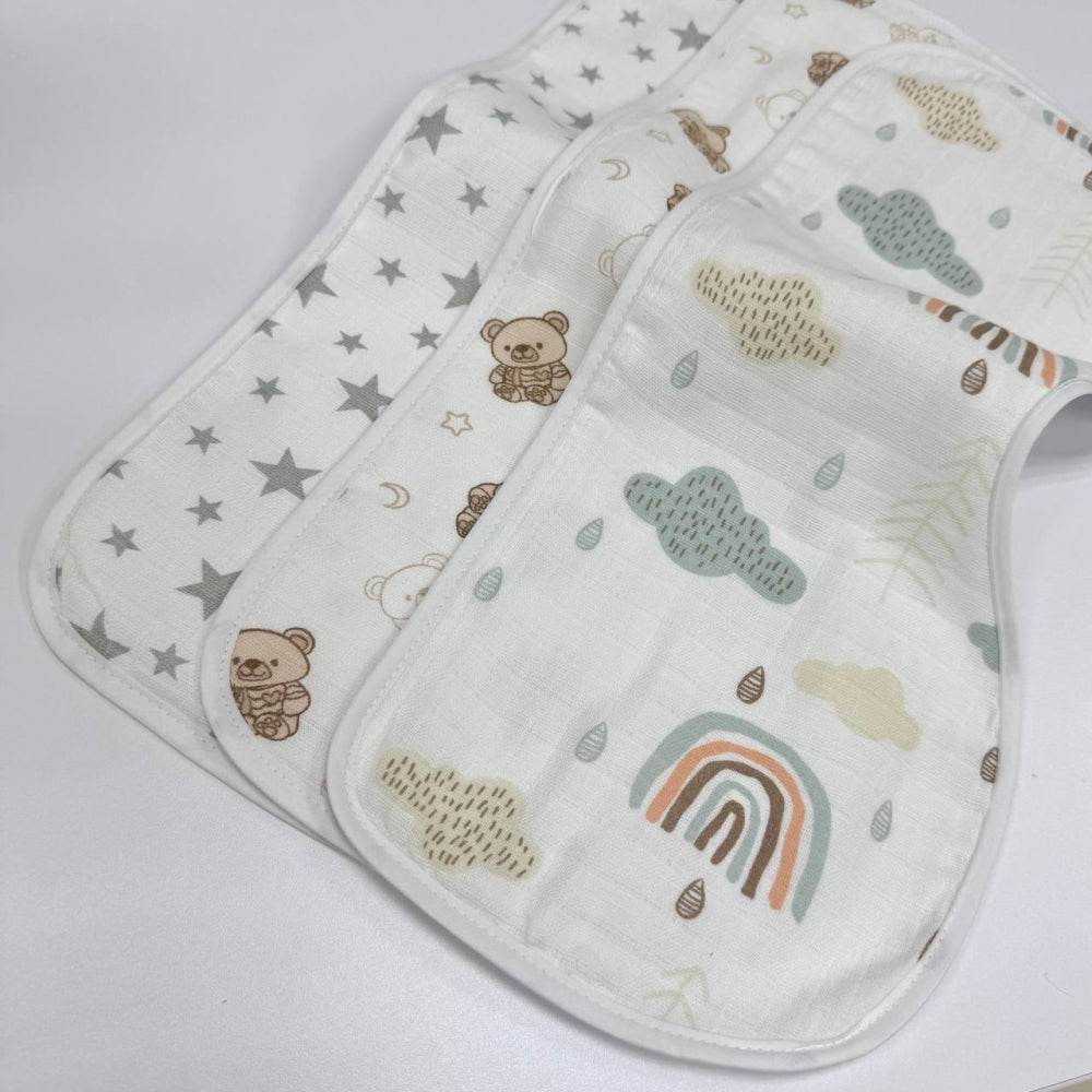Súprava mušelínových utierok na odgrgnutie, 3 ks – unisex