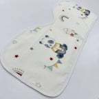 Súprava flanelových utierok na odgrgnutie, 3 ks – chlapec (patchwork/vláčiky/modrá)