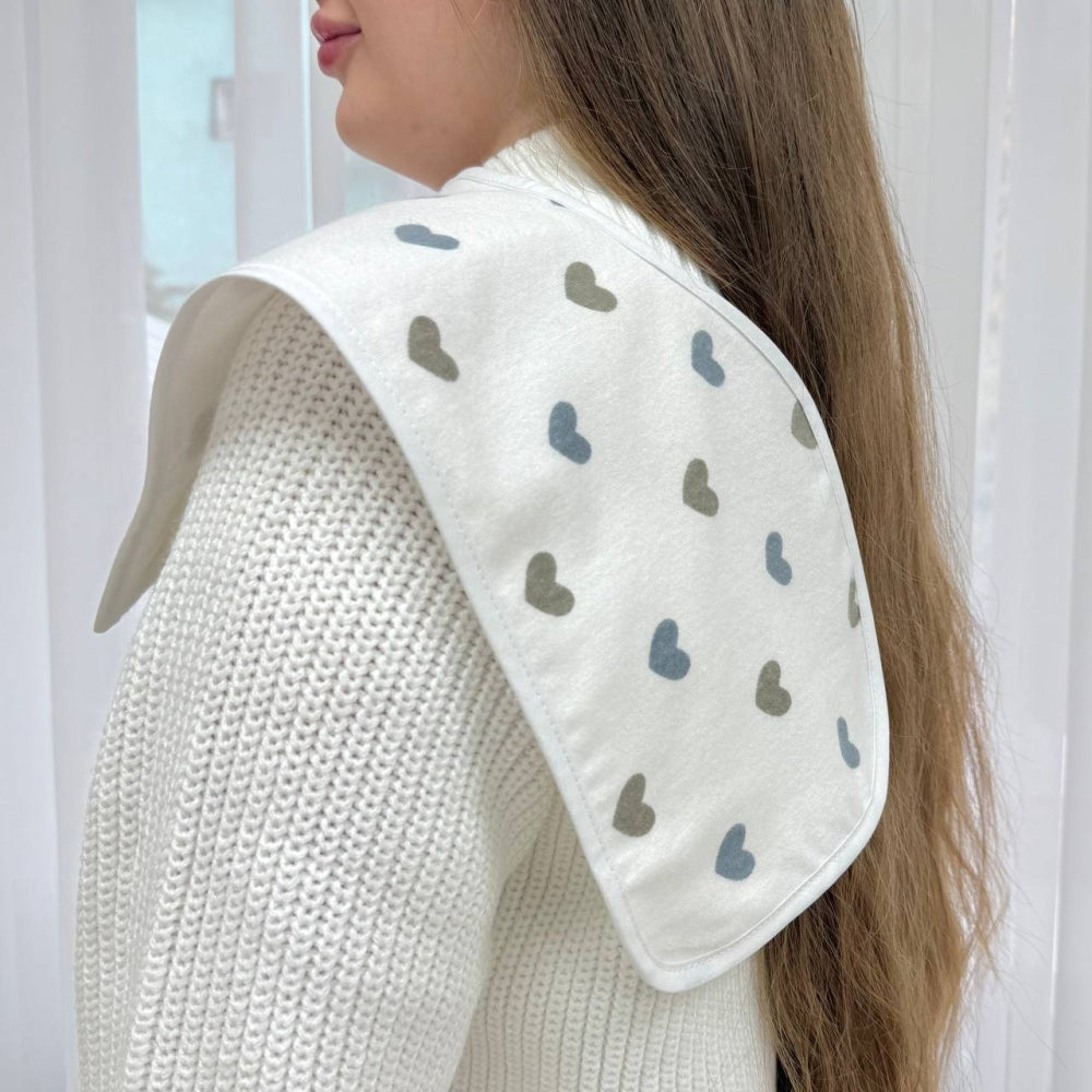 Súprava flanelových utierok na odgrgnutie, 3 ks unisex (srdiečka béžové/béžová/zajačiky na rebríku)