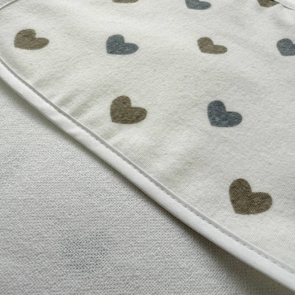 Súprava flanelových utierok na odgrgnutie, 3 ks unisex (srdiečka béžové/béžová/zajačiky na rebríku)