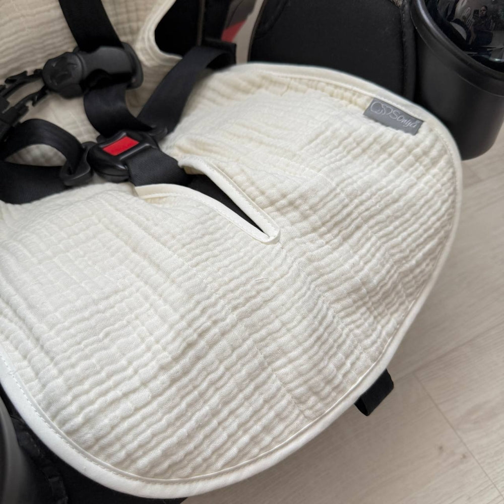 Mušelínová vložka do kočíka a autosedačky mliečna