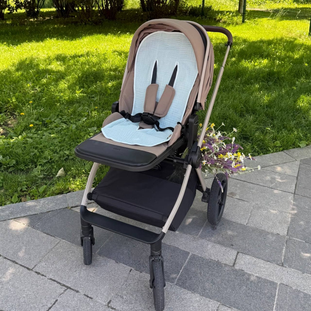 Mušelínová vložka do kočíka a autosedačky mäta