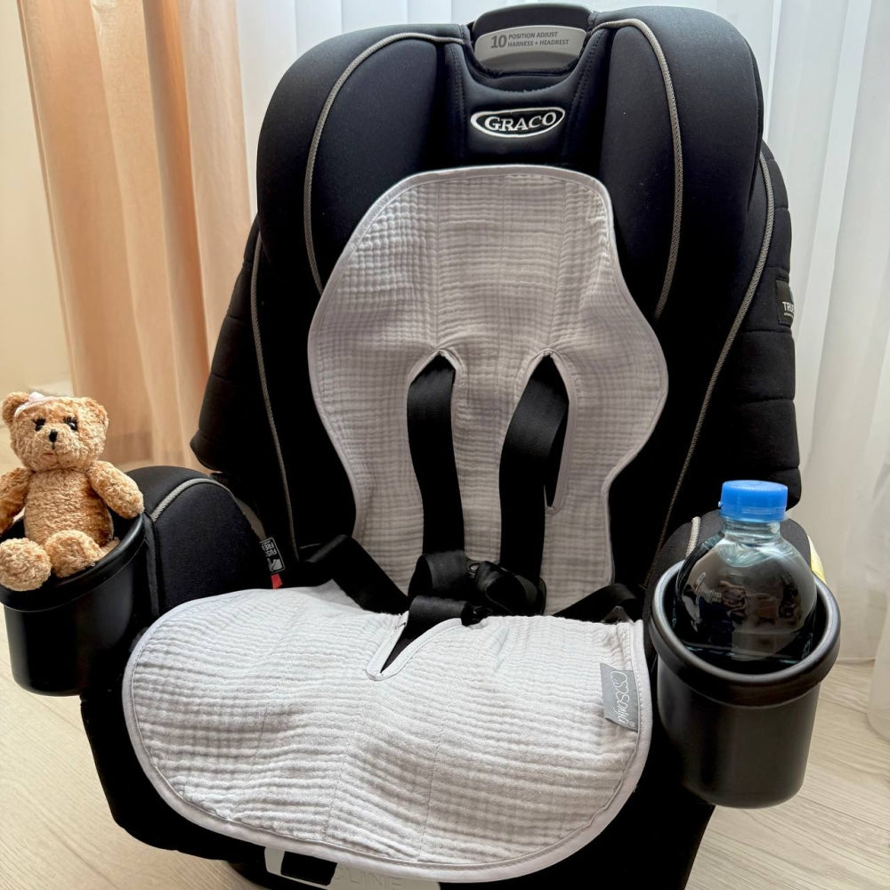 Mušelínová vložka do kočíka a autosedačky sivá