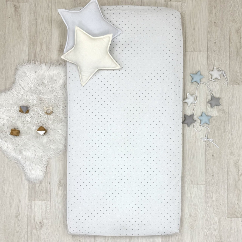 Súprava 2 detských plachiet 80 × 160 cm béžové bodky + bodky na modrom