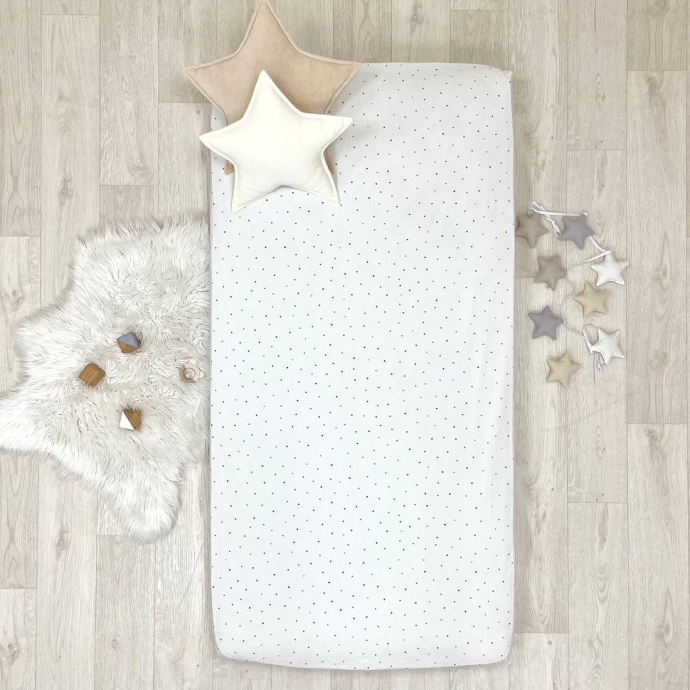Súprava 2 detských plachiet 80 × 160 cm hviezdičky viacfarebné na béžovom + hviezdičky béžovo-sivé