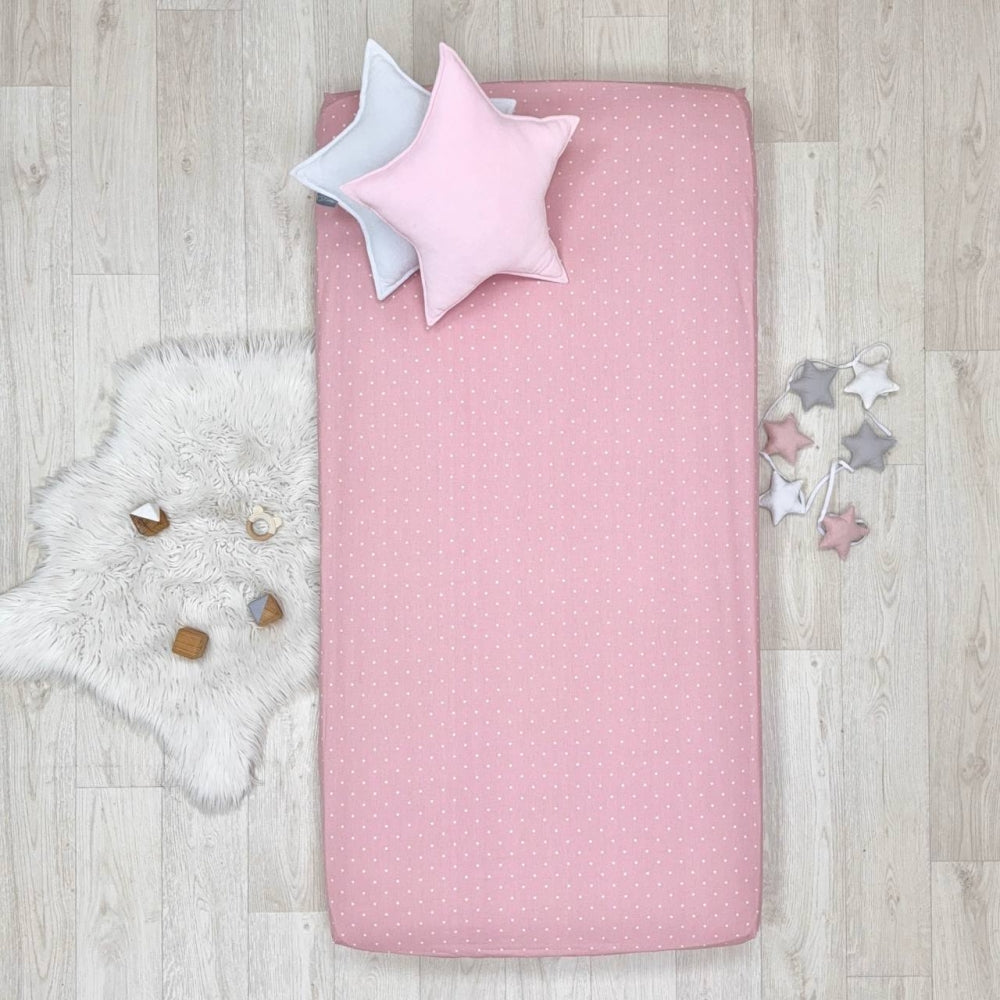 Súprava 2 detských plachiet 80 × 160 cm béžové bodky + bodky na púdrovej