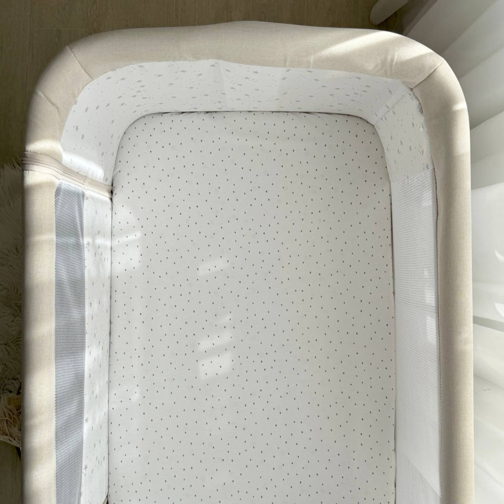 Detské popelínové plachty MiniNest 50 × 83 cm, 2 ks – Sivé zajačiky + sivé bodky na bielom