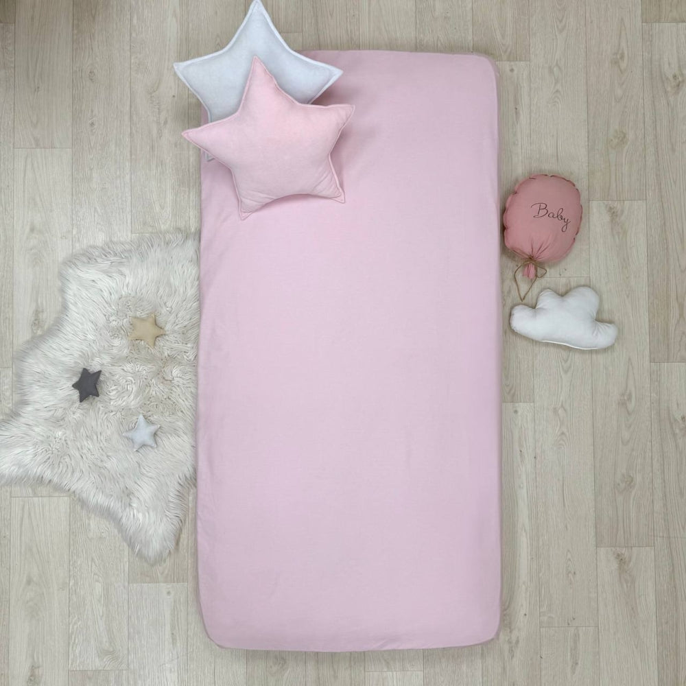 Súprava 2 detských plachiet 90 × 200 cm ružová + púdrové srdiečka lila