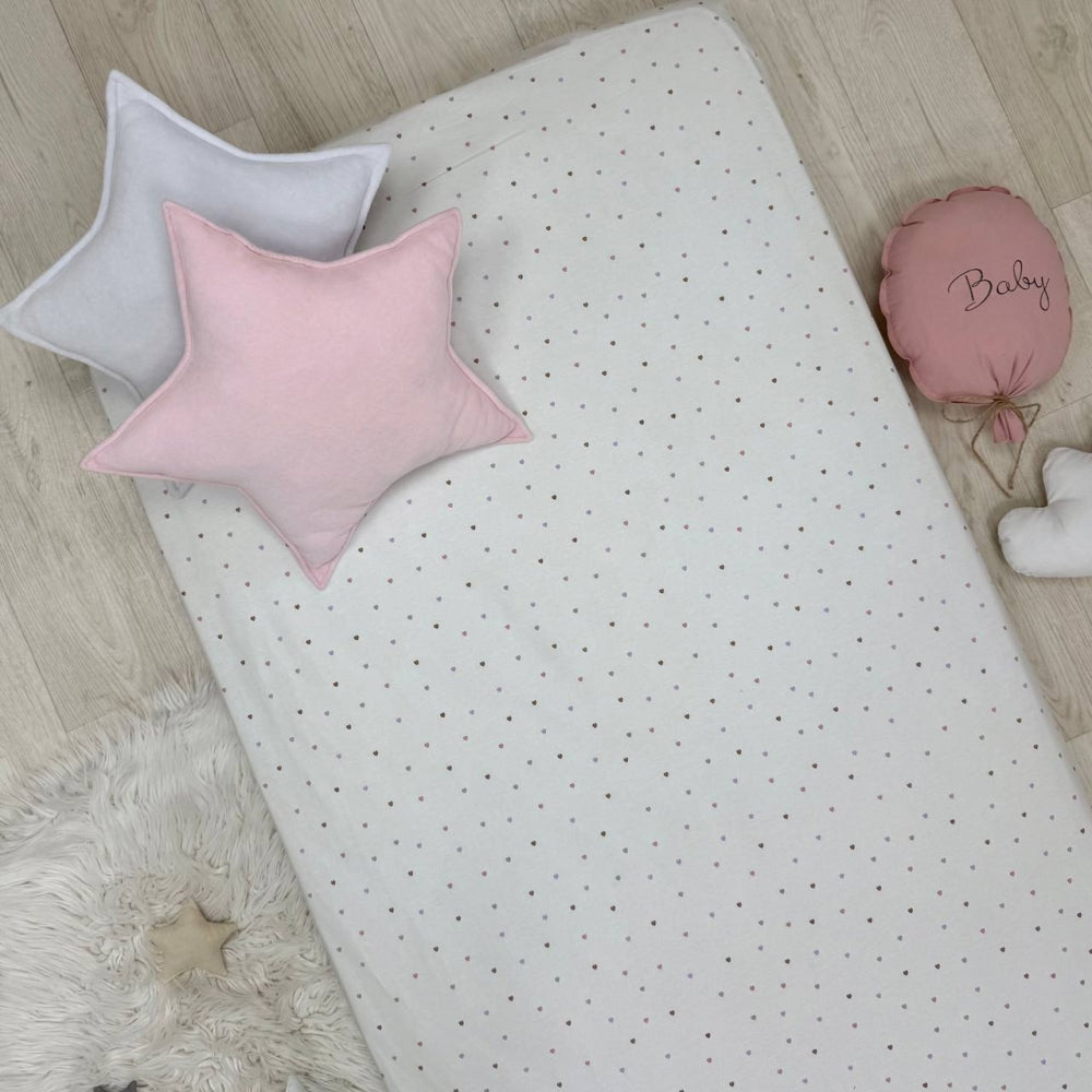 Súprava 2 detských plachiet 90 × 200 cm ružová + púdrové srdiečka lila