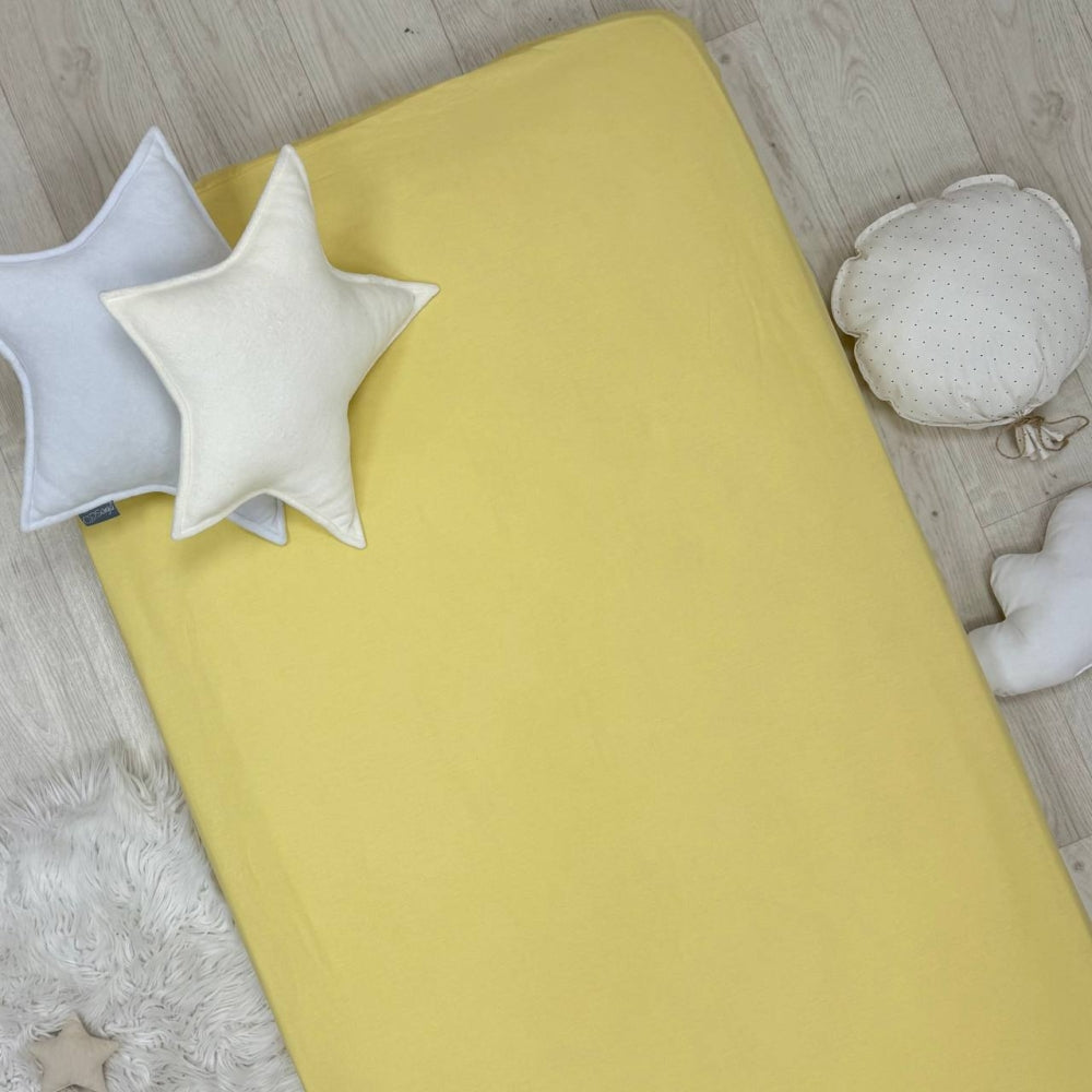 Súprava 2 detských plachiet 90 × 200 cm žltá + červené hviezdičky na bielom