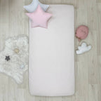 Súprava 2 detských plachiet 90 × 200 cm svetlá púdrová + púdrové srdiečka lila