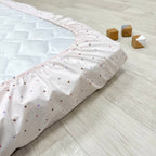 Súprava 2 detských plachiet 90 × 200 cm svetlá púdrová + púdrové srdiečka lila