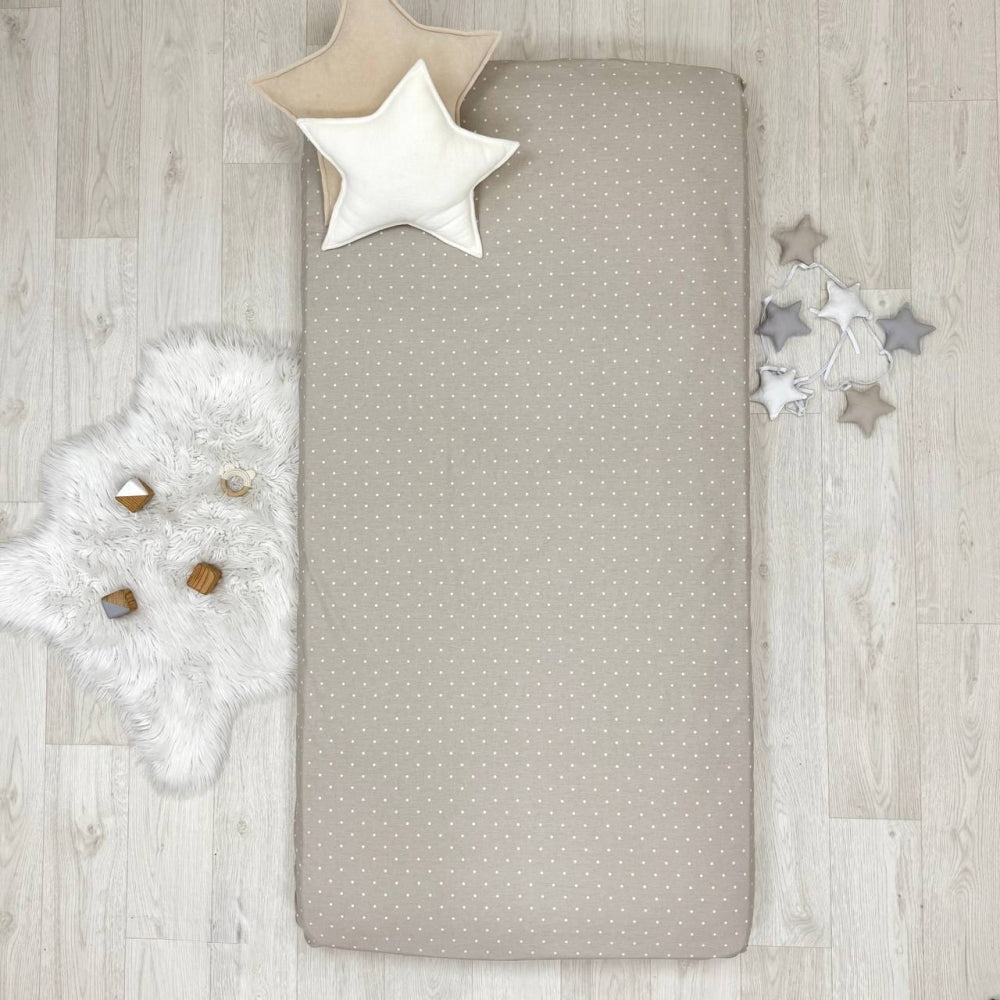Súprava 2 detských plachiet 90 × 200 cm béžové bodky + bodky na béžovom