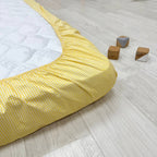 Súprava 2 detských plachiet 90 × 200 cm žltá kocka + bodky na modrom