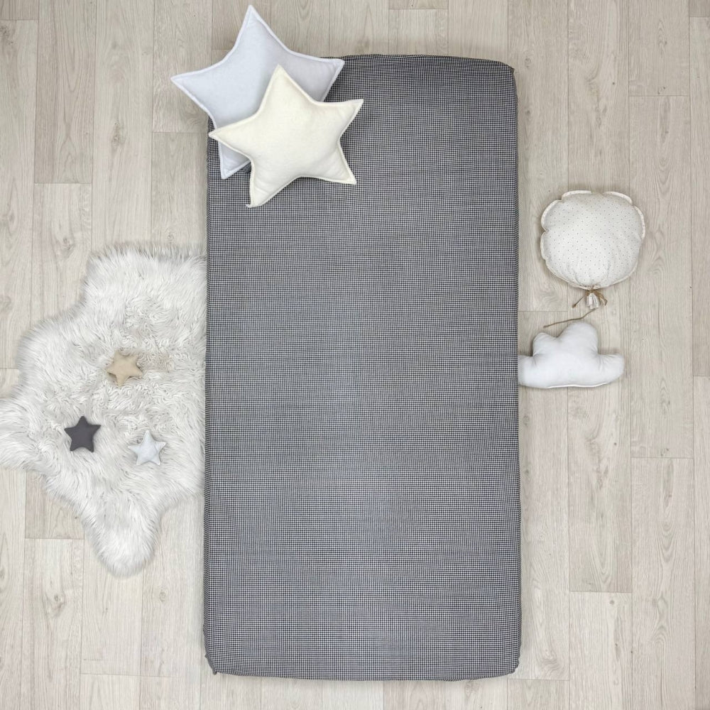 Súprava 2 detských plachiet 90 × 200 cm čierna kocka + modro-terakotové bodky